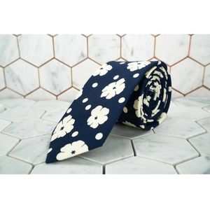 COPY - Dear Martian Mens Navy Floral Skinny Necktie